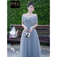 MAY Váy Ren Công Chúa Nữ I168 Màu Ghi - Đầm Ren Thiết Kế Trễ Vai Sang Trọng Thanh Lịch Chuẩn MAY