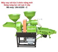 Máy xát gạo ba chức năng Ưu Nông - Nghiền dao + Sàng rung 3 cấp UN-A3200-C