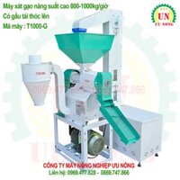 Máy xát gạo liên hoàn – Đầu chà trắng – Gầu tải thóc lúa – Nghiền trấu thành cám mịn T1000-G