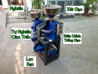 Máy xát gạo, xay cám, lọc sạn inox TF600 thương hiệu toàn phát