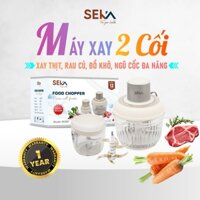 Máy xay 2 Cối máy xay thịt cá, rau củ, đồ khô cối xay đa năng SEKA cối xay thủy tinh 4 Lưỡi kép Bảo Hành 12 Tháng
