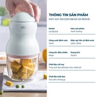 Máy xay ăn dặm cho bé Bear 8 Lưỡi Xay 0,3L Cối Thủy Tinh Xay Đồ Nóng Tiện Dụng GR-B03V8 - BH 18 Tháng