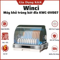 Máy xấy bát đĩa diệt khuẩn băng tia UV Winci KWC-UV007, Nhiệt độ xấy 95C. Diệt đến 99.99% vi khuẩn, BH 12 tháng