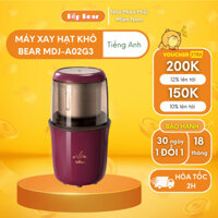 Máy Xay Bột Khô Đa Năng Mini, Máy Xay Hạt Cà Phê, Tiêu, Xay Ngũ Cốc, Gia vị BEAR MDJ-A02G3_Bảo Hành 18 Tháng