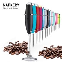 Máy xay cà phê NAPKERY, Máy đánh trứng cầm tay Mini, Máy tạo bọt sữa tự động bằng thép không gỉ tại nhà