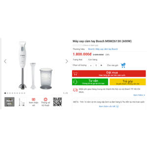 Máy xay cầm tay Bosch MSM26130 (600W)