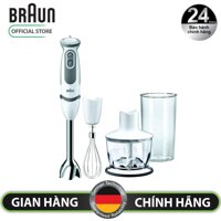 Máy xay cầm tay Braun MQ5035-Số 1 Thế Giới-100% Sản xuất Châu Âu -Đa phụ kiện -Công suất 750W- 21 tốc độ điều chỉnh-Công nghệ Powerbell-Hàng chính hãng từ Đức Bảo hành 24 tháng-Trợ thủ đắc lực nấu thức ăn dặm cho bé LazadaMall