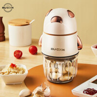 Máy xay cầm tay đa năng Bucook cho bé ăn dặm, máy xay thịt 6 lưỡi cối thủy tinh cao cấp công suất cao xay siêu nhanh