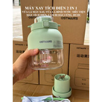 Máy Xay Cầm Tay TMD Kèm Dây Đeo Ống Hút và 2 Nắp - Công Xuất Mạnh 80w, Thể Tích Lớn 800ml, Xay Được 8 Cốc Sinh Tố