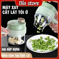 Máy Xay Cắt Lát Tỏi Ớt Rau Củ Thực Phẩm Đa Năng Mini Cầm Tay Thái Lát Cao Cấp, Máy Thái Hành Tỏi