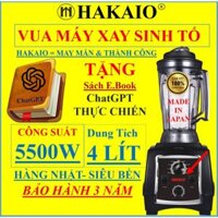 Máy xay công nghiệp HAKAIO công suất 5500W  cối dung tích 4 Lít có hẹn giờ Bảo hành 36 Motor dây đồng xay đá cua cá