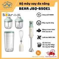 Máy xay đa năng cầm tay Bear JBQ-B50E1 - Động cơ Nam Châm vĩnh cửu độ ồn thấp - Công suất 500W - Lưỡi dao INOX 304