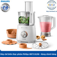 Máy xay đa năng chế biến thực phẩm Philips HR7510/00 - Hàng chính hãng - Bảo hành 2 năm toàn quốc