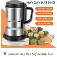 Máy Xay Hạt Khô, Cối Xay Tiêu Xay Bột Gia Vị Cà Phê Đa Năng 6 Lưỡi Dao Công Suất 300w Chất Liệu Inox
