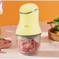 Máy Xay Mini Đa Năng 6 Lưỡi SK 1396 Cối thủy tinh, Máy xay ăn dặm cho bé, xay thịt cháo sinh tố tỏi