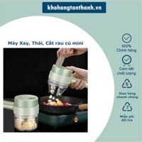 Máy Xay Mini, Máy Thái, Cắt Rau Củ Quả Cầm Tay Đa Năng 4 Trong 1, Xay Hành Tỏi Ớt Tiện Lợi, Sạc Pin 1500mAh
