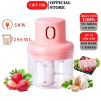 Máy Xay Mini Sạc Điện, Xay Thịt Ớt Hành Tỏi Rau Củ Quả Cầm Tay Siêu Tiện Lợi, Máy Xay Sinh Tố