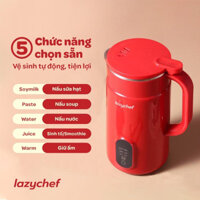 Máy xay nấu đa năng 5 in 1 LazyChef - Tặng cốc giữ nhiệt Máy làm sữa hạt, máy đa năng làm sữa đậu nành,nấu cháo chậm 800
