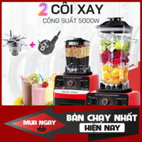 Máy xay nước ép công nghiệp KAW SILVER CREST SC-1589 2 cối đazinăng hiệu suất 4500W, máy nghiền hoa quả đá, rau, thịt, c