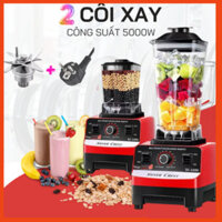Máy xay nước ép công nghiệp KAW SILVER CREST SC-1589 2 cối đazinăng hiệu suất 4500W, máy nghiền hoa quả đá, rau, thịt, c