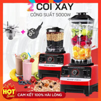 Máy xay nước ép công nghiệp KAW SILVER CREST SC-1589 2 cối đazinăng hiệu suất 4500W, máy nghiền hoa quả đá, rau, thịt, c