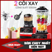 Máy xay nước ép công nghiệp KAW SILVER CREST SC-1589 2 cối đazinăng hiệu suất 4500W, máy nghiền hoa quả đá, rau, thịt, c