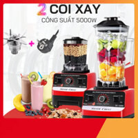 Máy xay nước ép công nghiệp KAW SILVER CREST SC-1589 2 cối đazinăng năng suất 4500W, máy nghiền hoa quả đá, rau, thịt, c