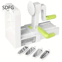 Máy Xay Quay Tay SDFG, Máy Xoắn Ốc Rau Bằng Tay Đa Năng, Dễ Dàng Có Thể Gập Lại 4 Lưỡi Hút Đế Rau Củ Khoai Tây