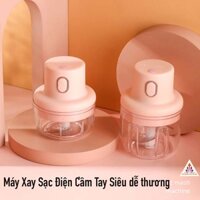 Máy Xay Sạc Điện Mini, Có Cổng Sạc Usb, Xay Hành, Tỏi, Rau Củ Quả [MÁY XAY SẠC]