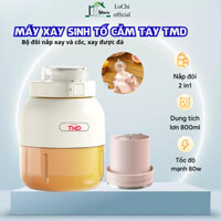 Máy xay sinh tố 10 lưỡi cao cấp,máy xay đá mini 80w có nắp xay riêng biệt an toàn với dây treo và ống hút