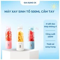 Máy xay sinh tố 500ml cầm tay mini xay đá dễ dàng, máy xay hoa quả đa năng