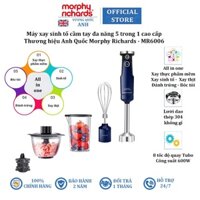 Máy xay sinh tố cầm tay 4 trong 1, kiêm bóc tỏi. Thương hiệu Morphy Richards MR6006