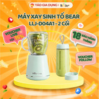 Máy xay sinh tố cầm tay Bear LLJ-D04A1 - 200W, xay đá mềm, khoẻ, 2 bình tiện lợi cho picnic, sport