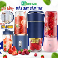 Máy xay sinh tố cầm tay mini đa năng JUICER máy xay cầm tay thịt đá Bảo Hành 12T Cốc Thủy Tinh 4 Lưỡi 3000mah [Loại 1] -