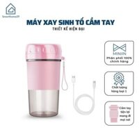 Máy Xay Sinh Tố Cầm Tay Mini Đa Năng 330ML Có Quai Xách  Chính Hãng MINIIN  - Xay Cực Nhanh 9s, An Toàn  - Hồng