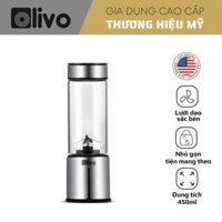 Máy Xay Sinh Tố Cầm Tay OLIVO PB01 – Xay Được Đá, Sạc Pin Không Cần Dây, Nhỏ Gọn, Dung Tích 450ML