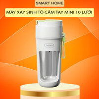 Máy xay sinh tố cầm tay Zhenmi 10 lưỡi dung tích 340ml, máy xay hoa quả, đá nhanh chóng- BH 6 Tháng