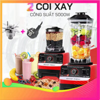 Máy xay sinh tố công nghiệp KAW SILVER CREST SC-1589 2 cối đa chức năng hiệu suất 4500W, máy nghiền ngũ cốc đá, rau, thị