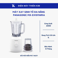 Máy xay sinh tố đa năng Panasonic MX-EX1011WRA - 1L 450W - máy xay 2 cối - cối nhựa lưỡi dao thép không gỉ - Bảo Hành 12