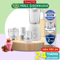 Máy xay sinh tố Locknlock 1.5L – 800W- nghiền nhuyễn đá, có lọc bã hạt và cối xay thịt EJM416WHT Multi Blender – T2CMALL