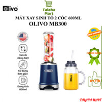 Máy Xay Sinh Tố OLIVO MB300 - 2 Cốc Linh Hoạt - Xay Đá Bào, Sinh Tố, Smoothie - Dung Tích 600ML - BH 12T- Talaha Mart