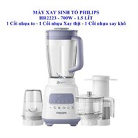 Máy xay sinh tố Philips HR2223 - 700W - 1.5 Lít - Hàng Nhập Khẩu, Bảo Hành Toàn Quốc (Thay thế mã cũ là HR2118))