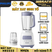 Máy xay sinh tố Philips HR2222/00 700W Cối xay sinh tố đa năng 1.5 lít làm bằng thuỷ tinh trong suốt dễ lau chùi Lưỡi dao hình răng cưa làm bằng thép không gỉ - MOSACO