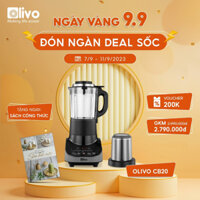 Máy Xay Sữa Hạt Đa Năng OLIVO CB20 -Tặng Cối Xay Khô, Sách CT - 12 Chức Năng- Hàng Chính Hãng