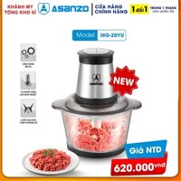Máy xay Thịt 2 Lít ASANZO MG-20YU INOX 02 lưỡi dao kép Nhanh chóng, tiện lợi - HÀNG CHÍNH HÃNG BẢO HÀNH 12 THÁNG