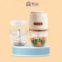Máy xay thịt ăn dặm cho bé 2 cối 0.3L TULI TL-C08K2, 200W, 8 lưỡi inox xay nhuyễn cháo, tôm, rau củ