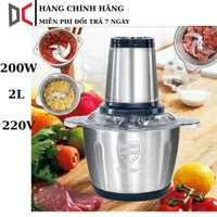 Máy xay thịt cá giò chả - Máy xay thực phẩm - Cối xay thịt Inox Đa Năng Dao 4 Lưỡi cối 2 lít BH 1 Năm