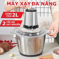 MÁY XAY THỊT CÁ TỎI ỚT CẦM TAY ĐA NĂNG CỐI INOX 304 CAO CẤP 4 LƯỠI XAY SIÊU MẠNH - MÁY XAY NHUYỄN TỎI ỚT GỪNG XẢ RAU CỦ