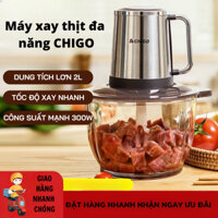 Máy xay thịt Chigo dung tích 2L xay nhuyễn, Máy xay gia vị tỏi ớt, rau cần làm đồ ăn dặm cho bé