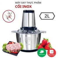 Máy Xay Thịt Cối Inox 2 Lít Lưỡi Dao 4 Lưỡi Cực Khoẻ